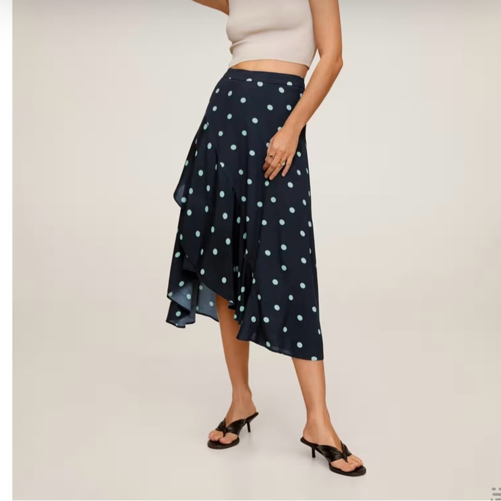 Mango MNG Polka dots midi skirt